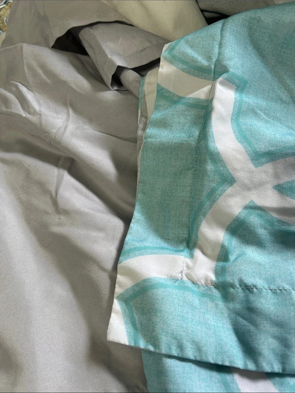 The Big One Twin Comforter Cover - Aqua & Gray Geometric
